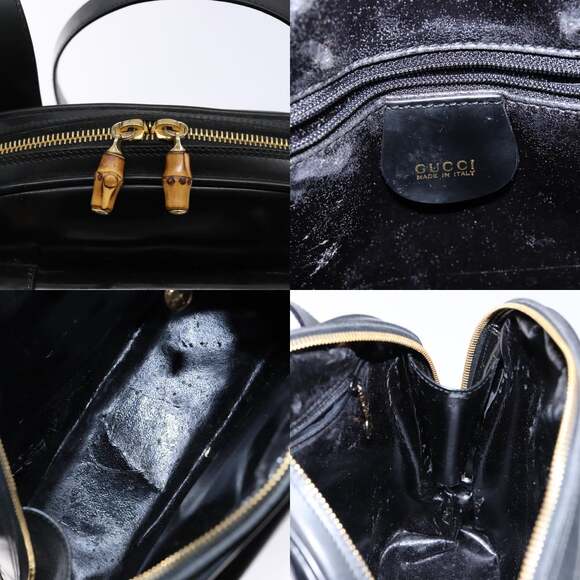 GUCCI Shoulder Bag Enamel Black Gold 001 1075 1650 0 - Picture 11 of 13